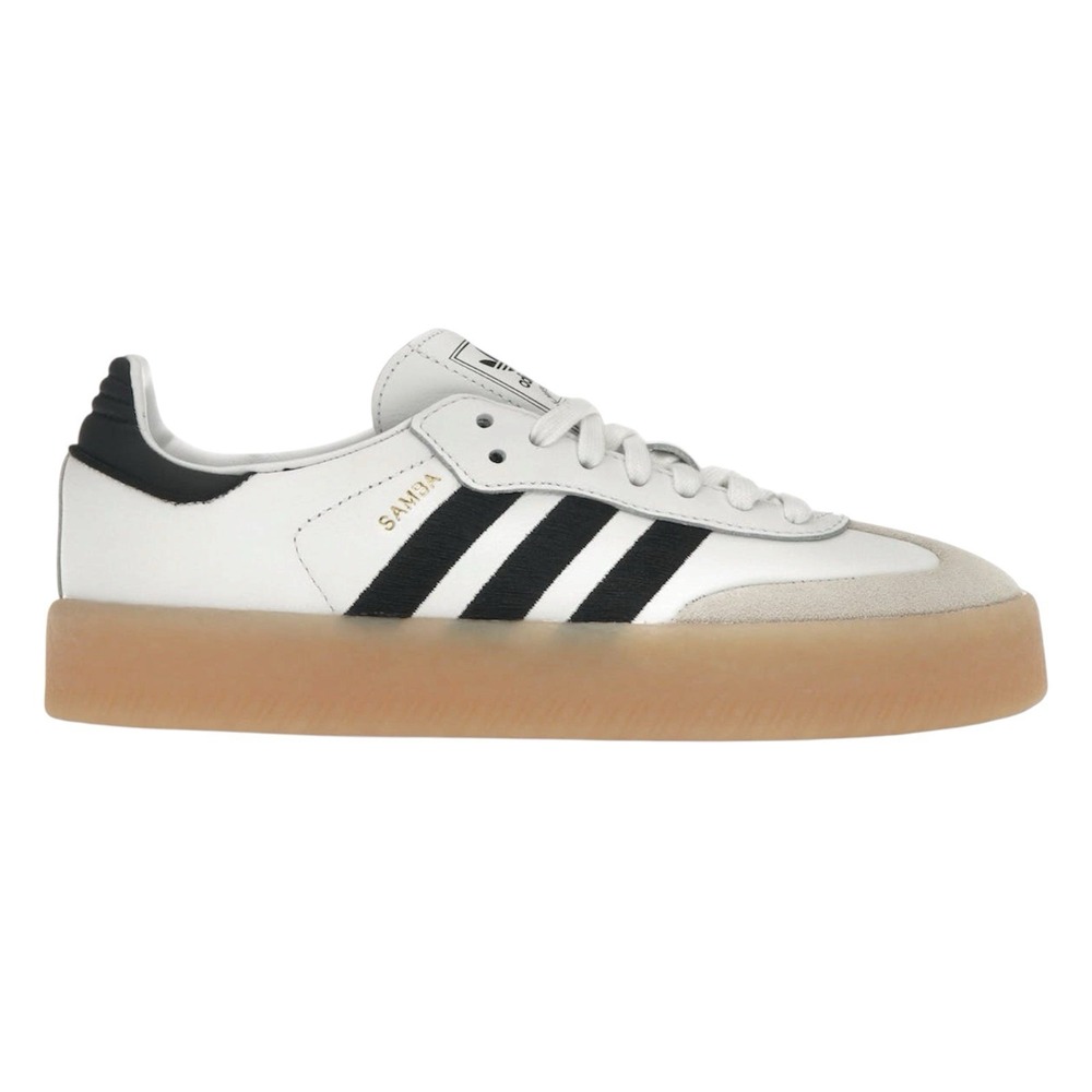 Adidas Samba Sambarose Womens 6 White Black Gum Platform Sneakers Shoes Leather
